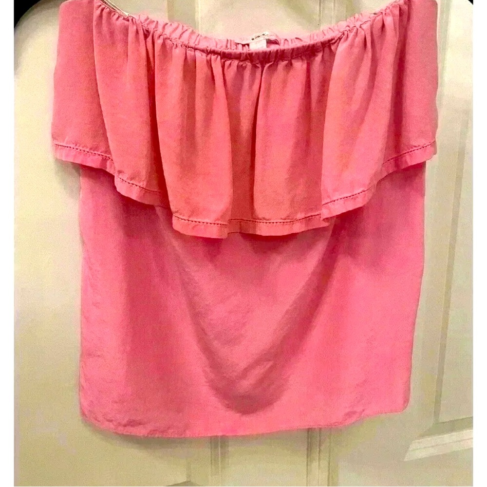 100% Silk Pink tube Top size xs